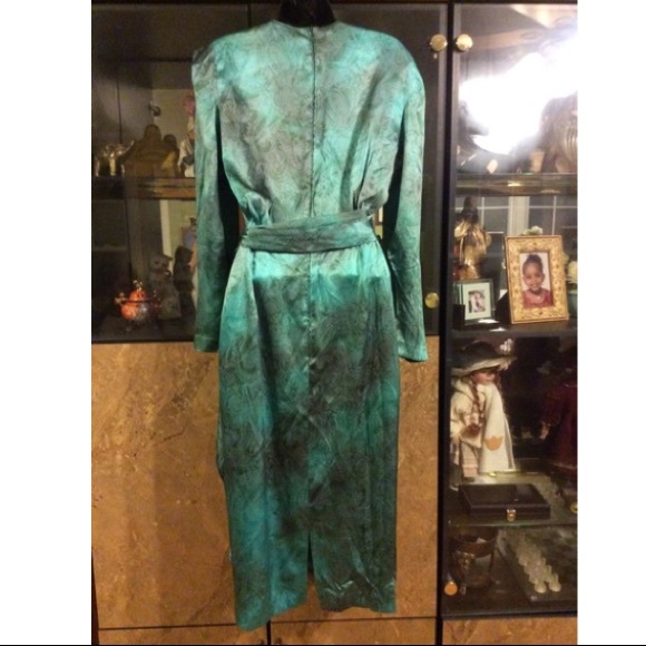 Louis Feraud Vintage Flutter Faux Wrap Dress - Picture 4 of 8